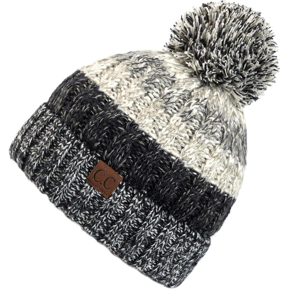 imageCC Exclusives Womens Winter Seed Stitched Confetti Pom Beanie Hat HAT1816HAT2214HAT2085HAT3841HatblackGrey