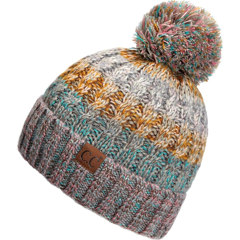 imageCC Exclusives Womens Winter Seed Stitched Confetti Pom Beanie Hat HAT1816HAT2214HAT2085HAT3841RoseMint