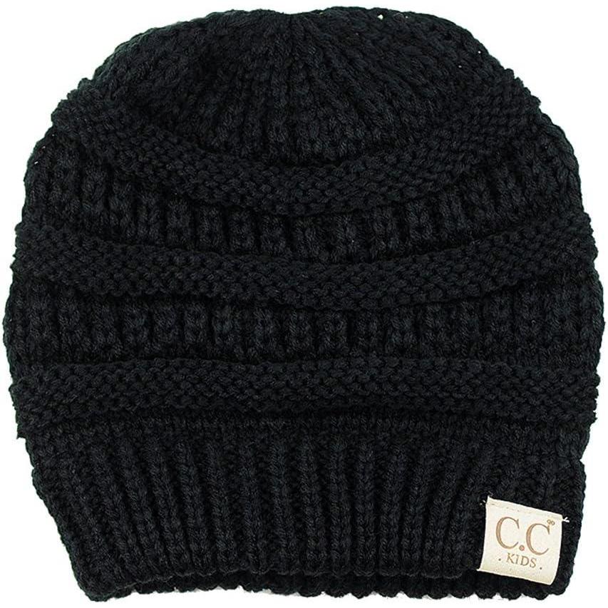 imageCC Kids Cute Warm and Comfy Childrens Knit Ski Beanie HatBlack
