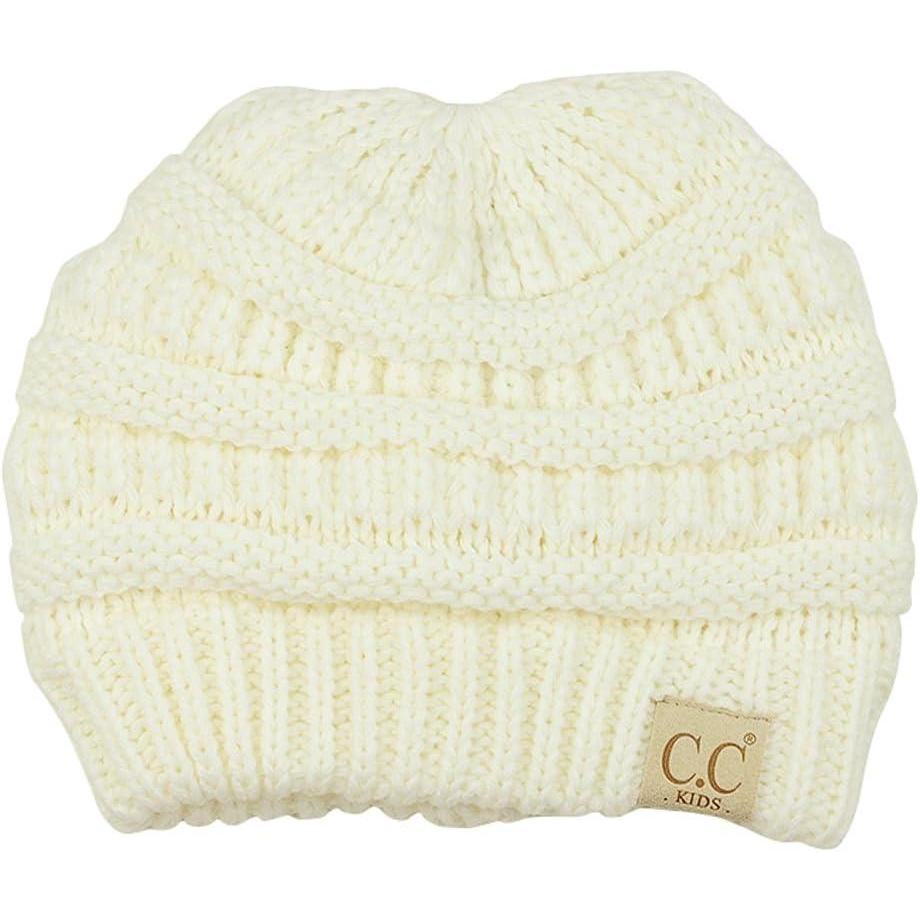 imageCC Kids Cute Warm and Comfy Childrens Knit Ski Beanie HatIvory