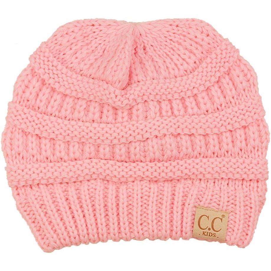 imageCC Kids Cute Warm and Comfy Childrens Knit Ski Beanie HatPale Pink