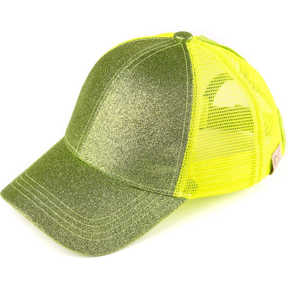 imageCC Kids Ponytail Caps Messy Buns Trucker Plain Baseball Cap BT6KIDSLime