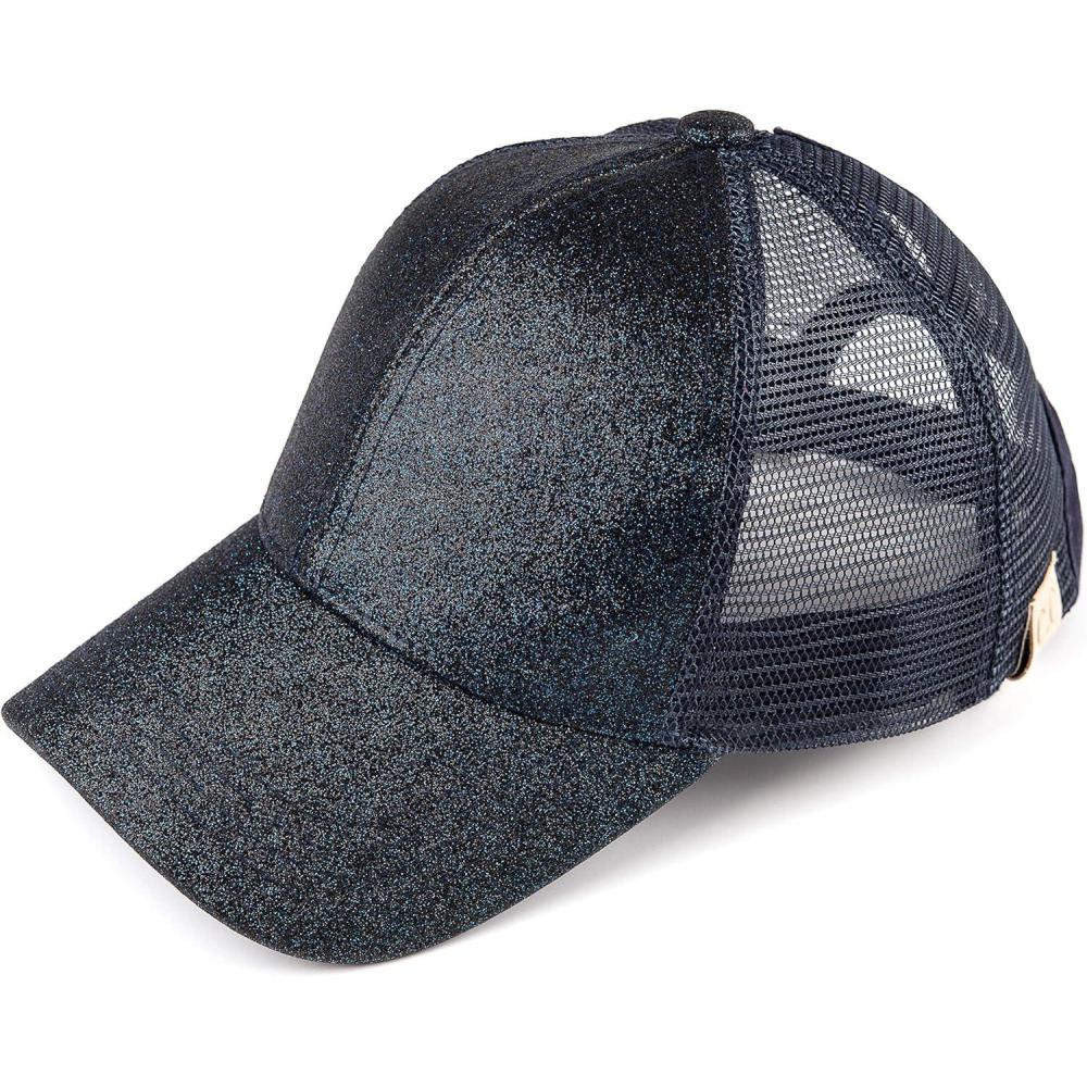 imageCC Kids Ponytail Caps Messy Buns Trucker Plain Baseball Cap BT6KIDSNavy
