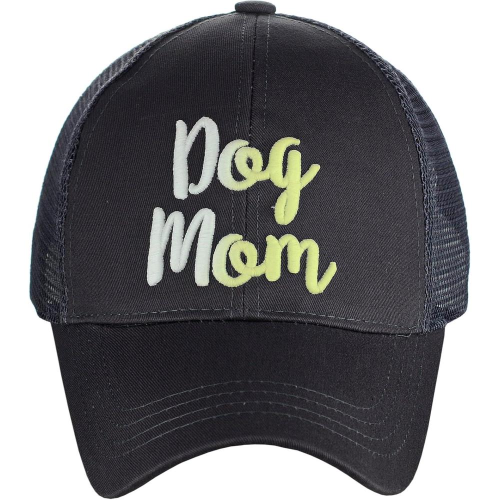 imageCC Ponycap Color Changing 3D Embroidered Quote Adjustable Trucker Baseball CapDog Mom  Dark Gray