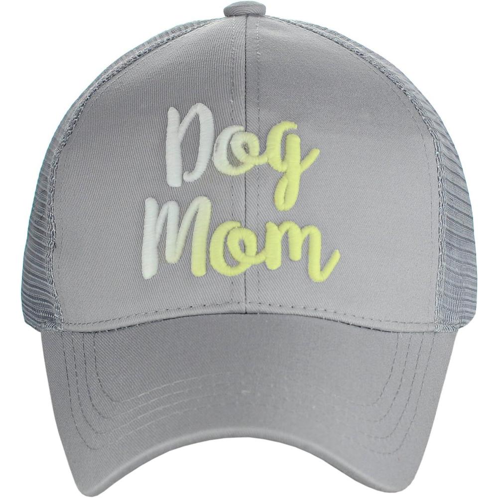 imageCC Ponycap Color Changing 3D Embroidered Quote Adjustable Trucker Baseball CapDog Mom  Gray
