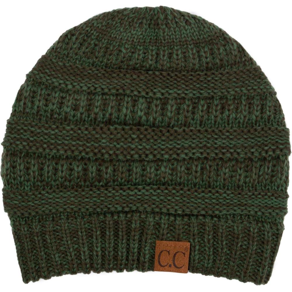 imageCC Trendy Warm Chunky Soft Stretch Cable Knit Beanie2 Tone Olive