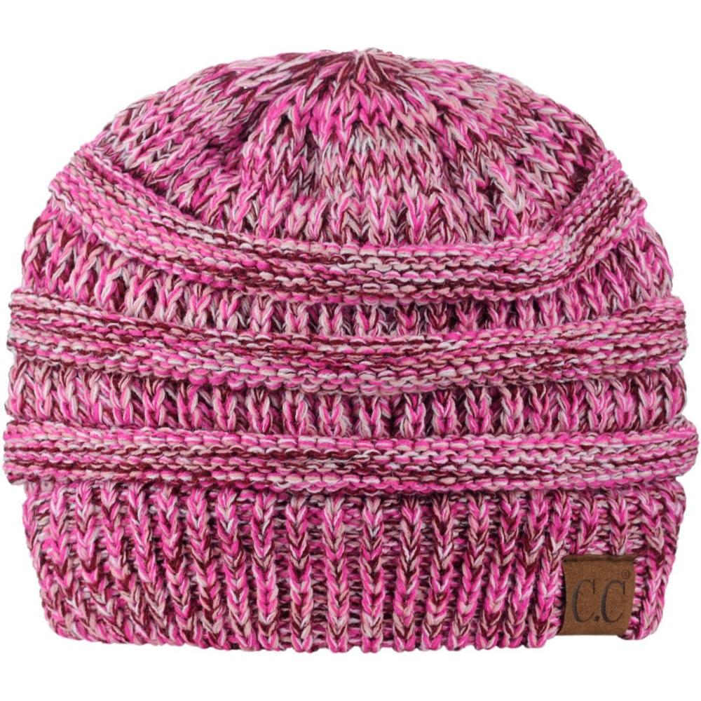 imageCC Trendy Warm Chunky Soft Stretch Cable Knit Beanie3 Tone Pink