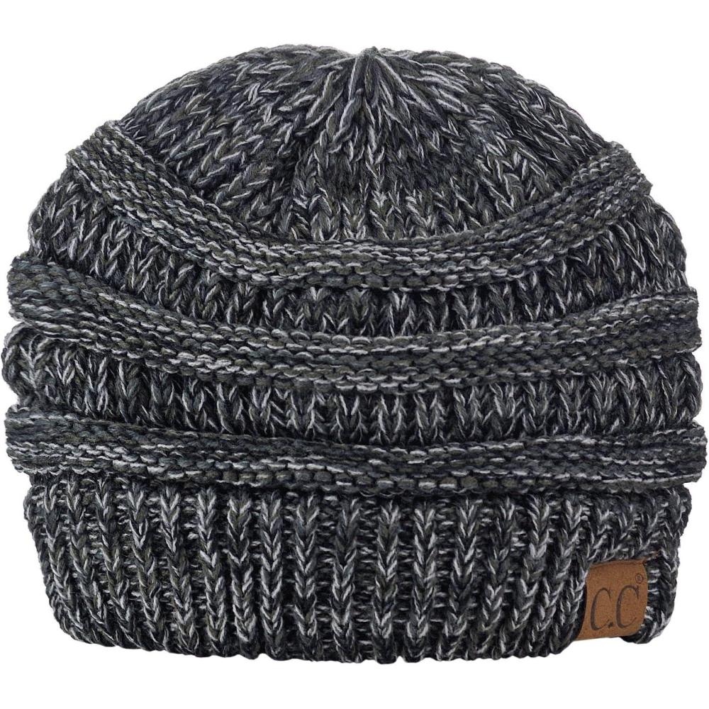 imageCC Trendy Warm Chunky Soft Stretch Cable Knit BeanieBlackOliveGray