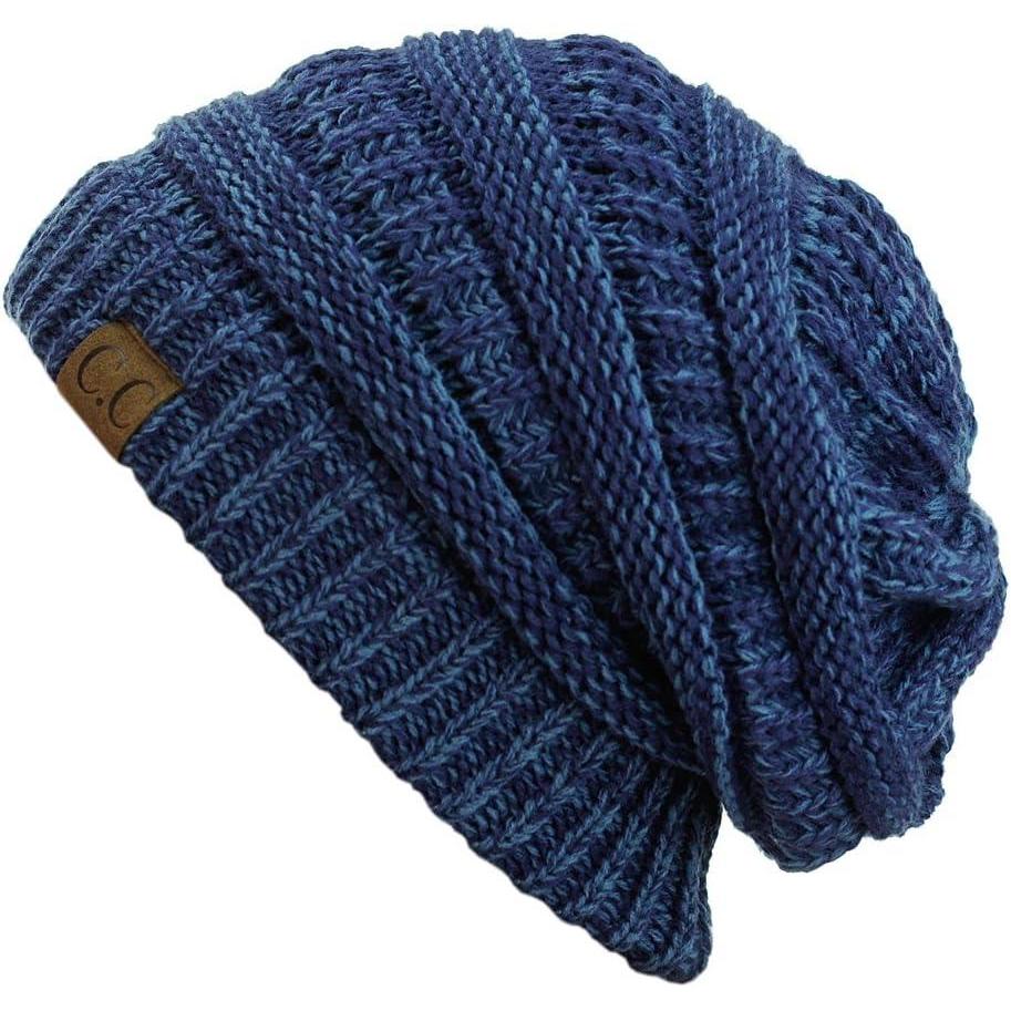 imageCC Trendy Warm Chunky Soft Stretch Cable Knit BeanieBlueDenim