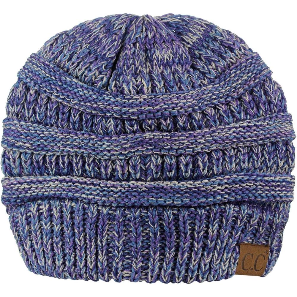 imageCC Trendy Warm Chunky Soft Stretch Cable Knit BeanieBluePurpleGray
