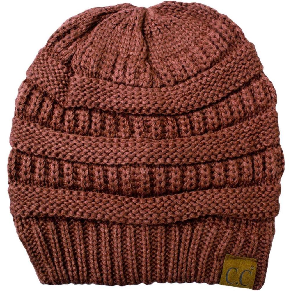 imageCC Trendy Warm Chunky Soft Stretch Cable Knit BeanieBrick