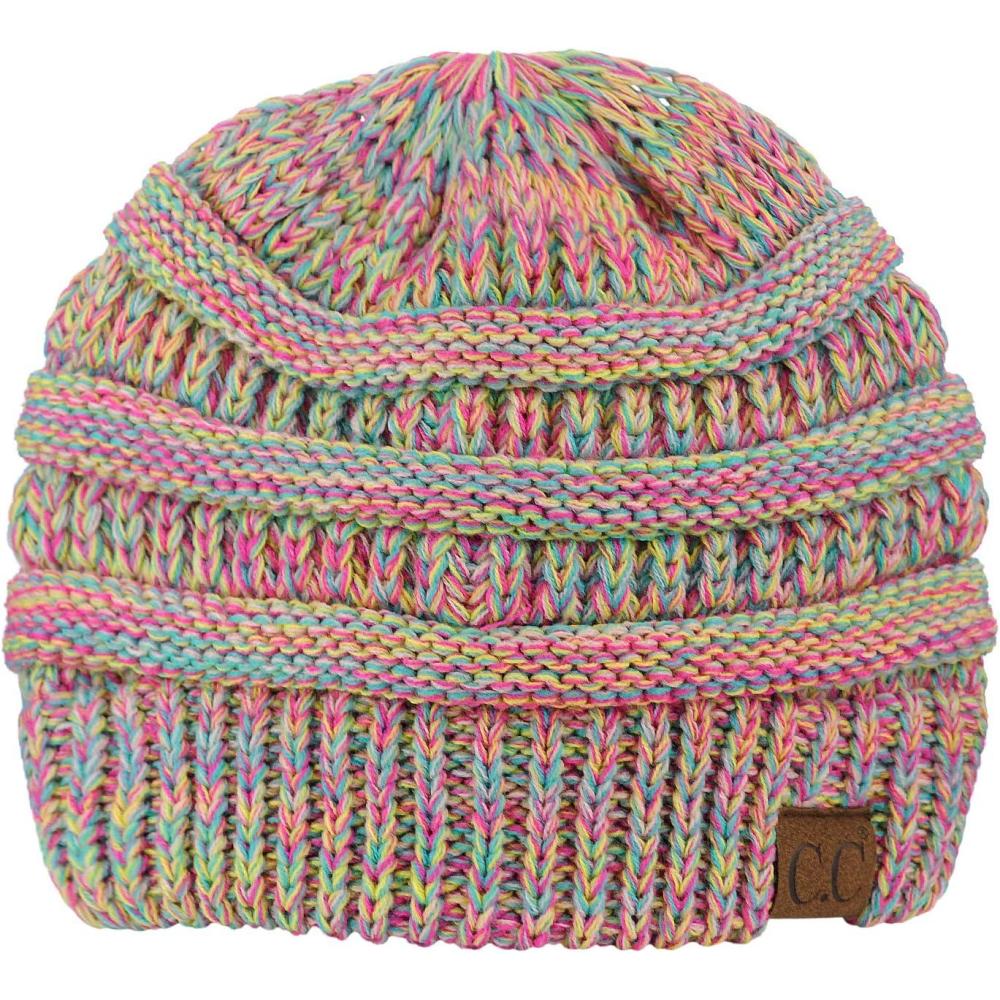 imageCC Trendy Warm Chunky Soft Stretch Cable Knit BeanieBright Mix