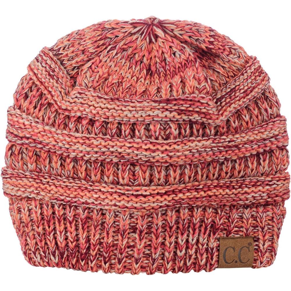 imageCC Trendy Warm Chunky Soft Stretch Cable Knit BeanieBurgPeachBeige