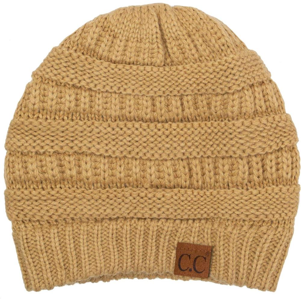 imageCC Trendy Warm Chunky Soft Stretch Cable Knit BeanieCamel