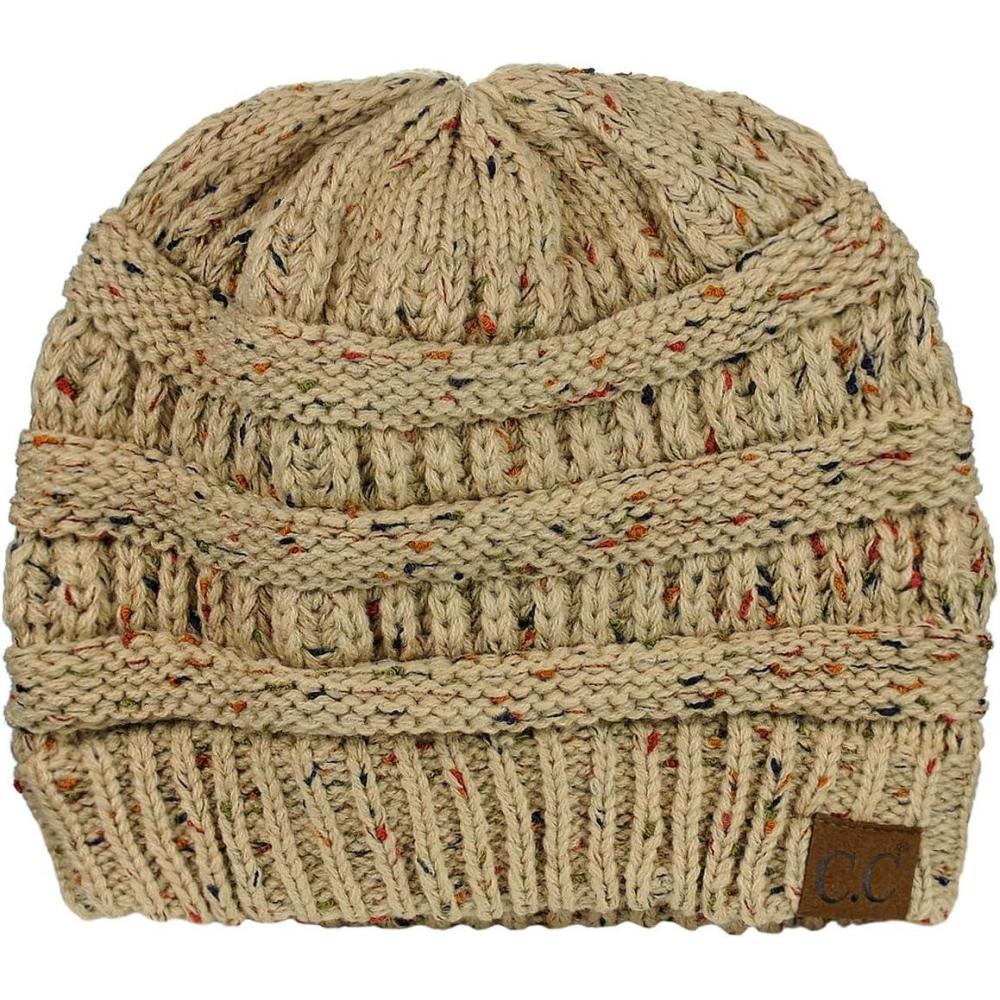 imageCC Trendy Warm Chunky Soft Stretch Cable Knit BeanieConfetti Latte