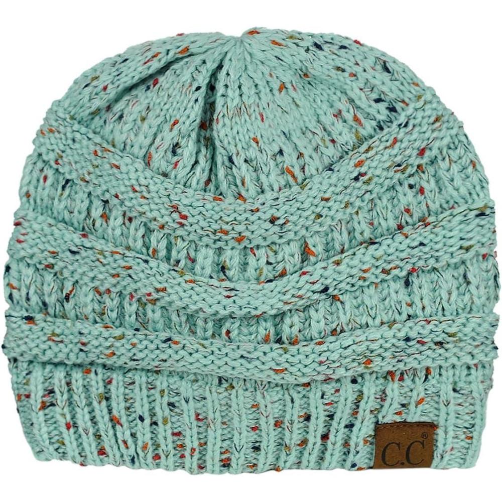 imageCC Trendy Warm Chunky Soft Stretch Cable Knit BeanieConfetti Mint
