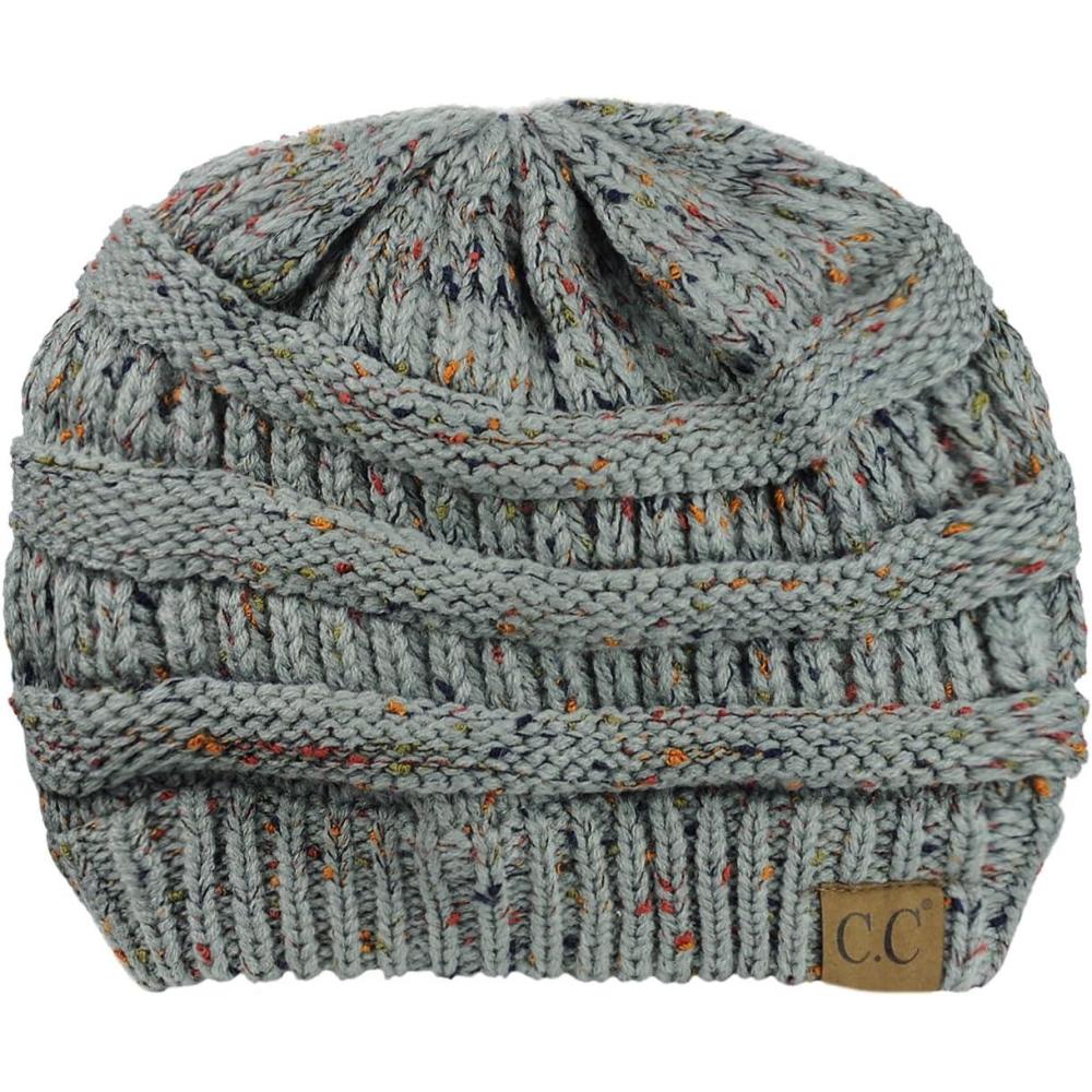 imageCC Trendy Warm Chunky Soft Stretch Cable Knit BeanieConfetti Natural Gray