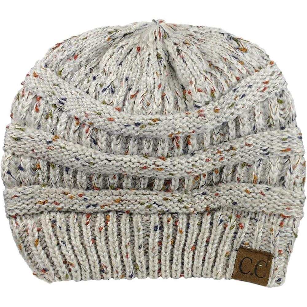imageCC Trendy Warm Chunky Soft Stretch Cable Knit BeanieConfetti Oatmeal