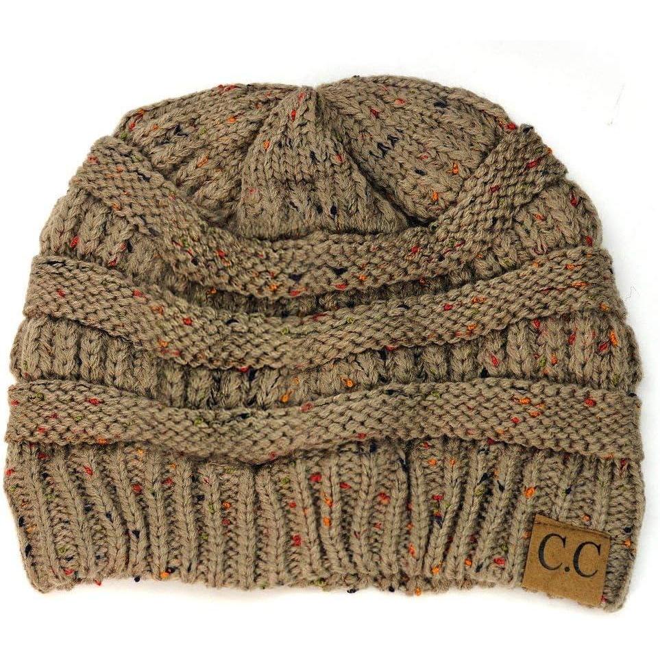 imageCC Trendy Warm Chunky Soft Stretch Cable Knit BeanieConfetti Taupe