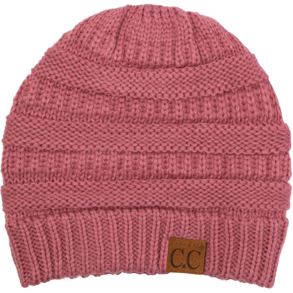 imageCC Trendy Warm Chunky Soft Stretch Cable Knit BeanieDusty Rose