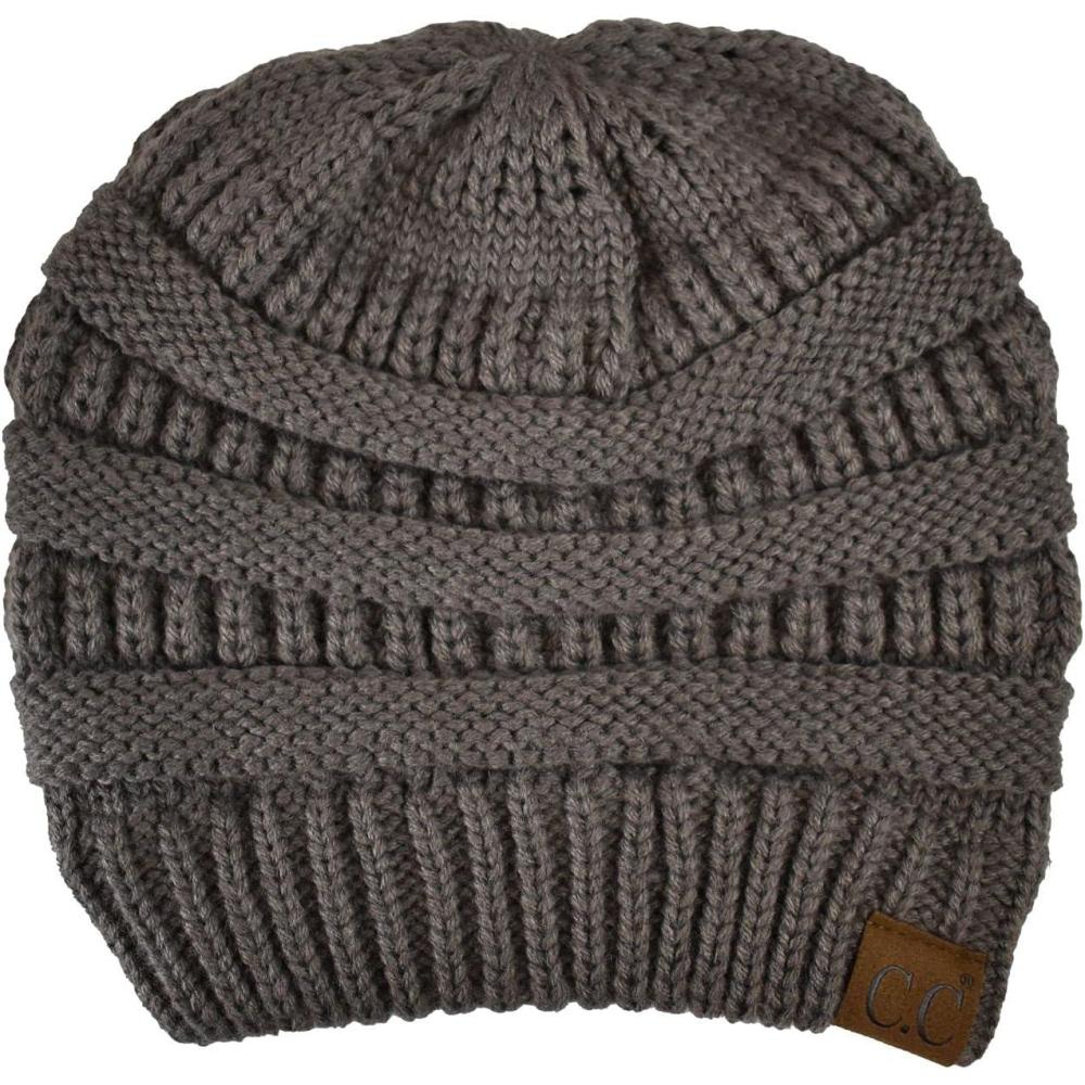 imageCC Trendy Warm Chunky Soft Stretch Cable Knit BeanieEarth Gray