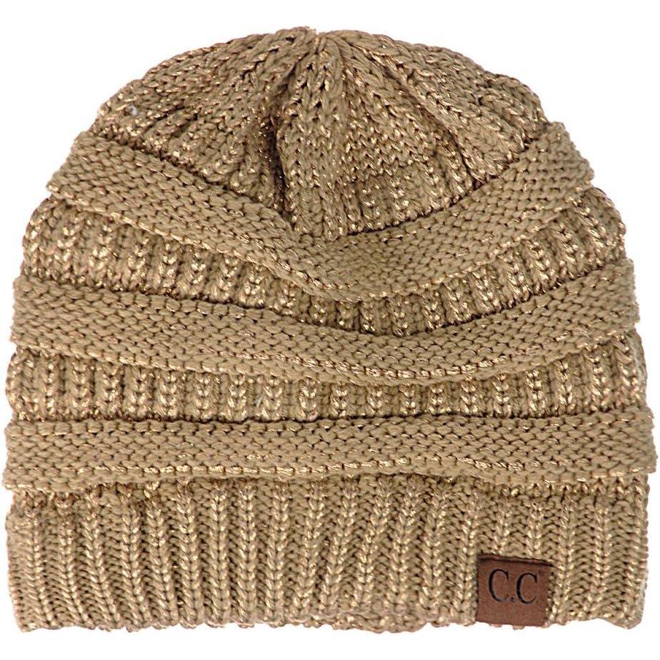 imageCC Trendy Warm Chunky Soft Stretch Cable Knit BeanieGold