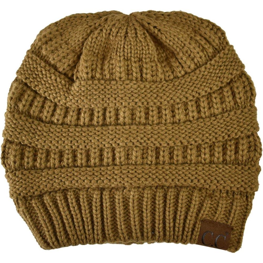 imageCC Trendy Warm Chunky Soft Stretch Cable Knit BeanieGolden Walnut