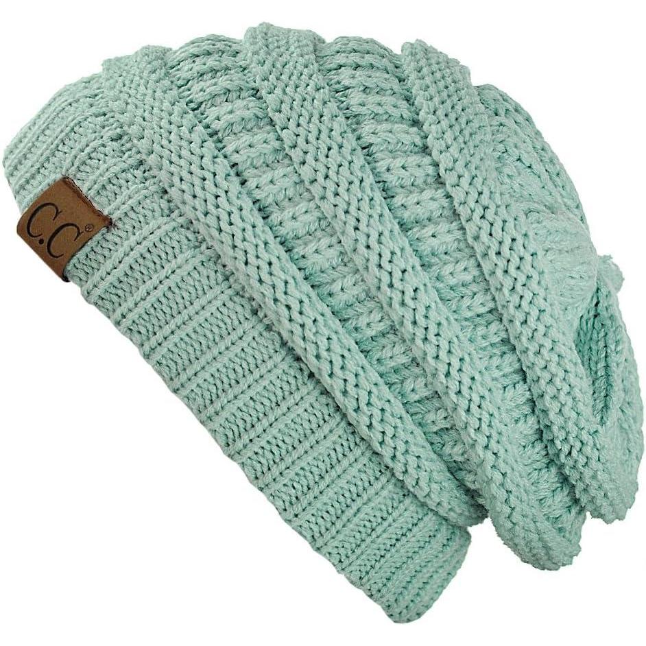 imageCC Trendy Warm Chunky Soft Stretch Cable Knit BeanieMint