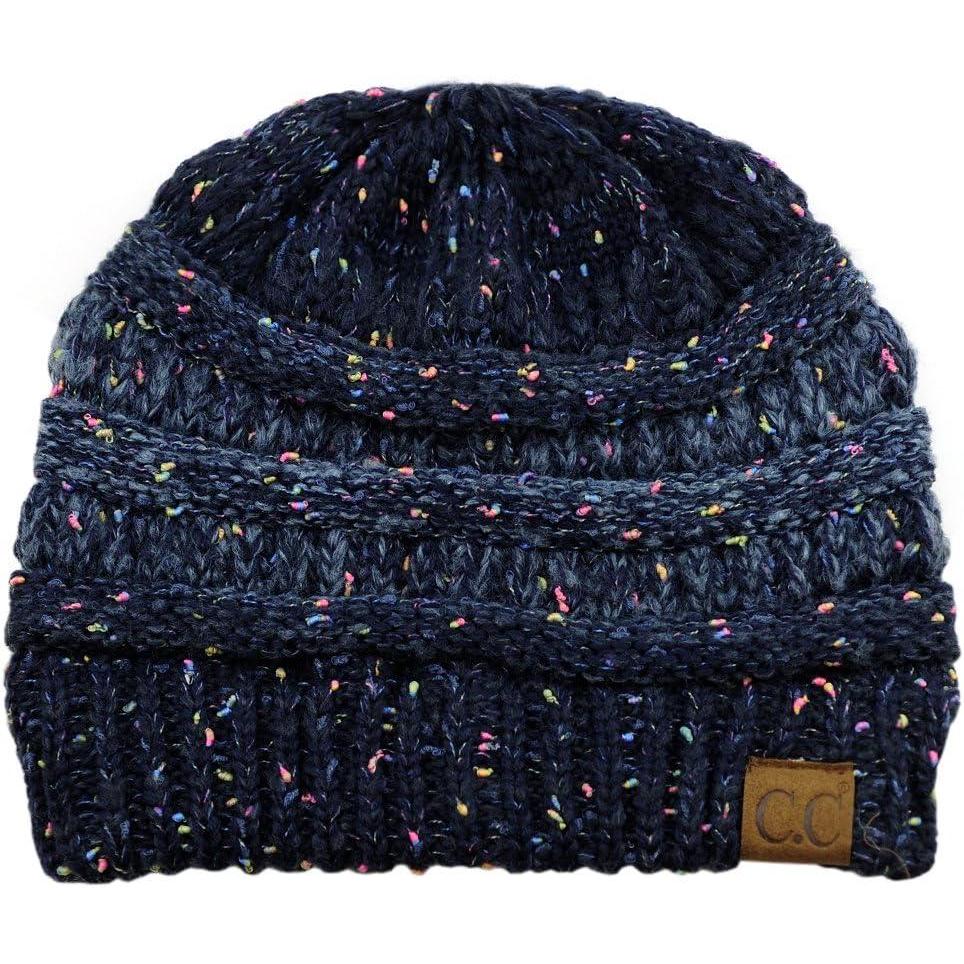 imageCC Trendy Warm Chunky Soft Stretch Cable Knit BeanieOmbre Navy