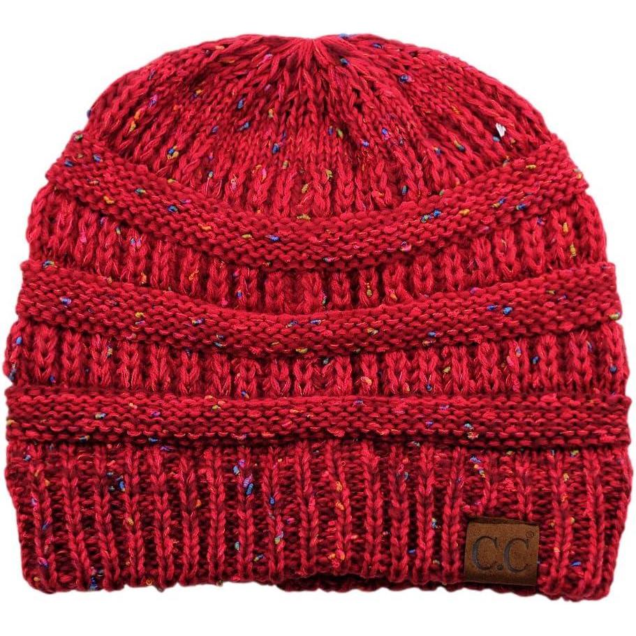 imageCC Trendy Warm Chunky Soft Stretch Cable Knit BeanieOmbre Red
