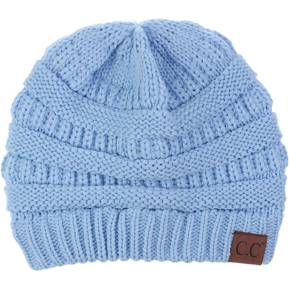imageCC Trendy Warm Chunky Soft Stretch Cable Knit BeaniePale Blue