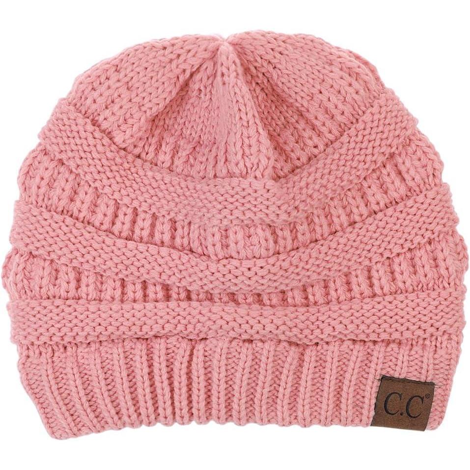 imageCC Trendy Warm Chunky Soft Stretch Cable Knit BeaniePale Pink
