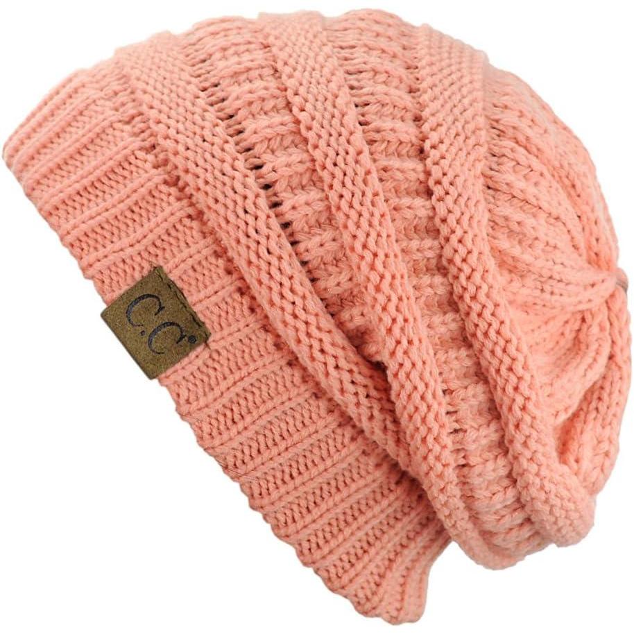imageCC Trendy Warm Chunky Soft Stretch Cable Knit BeaniePeach