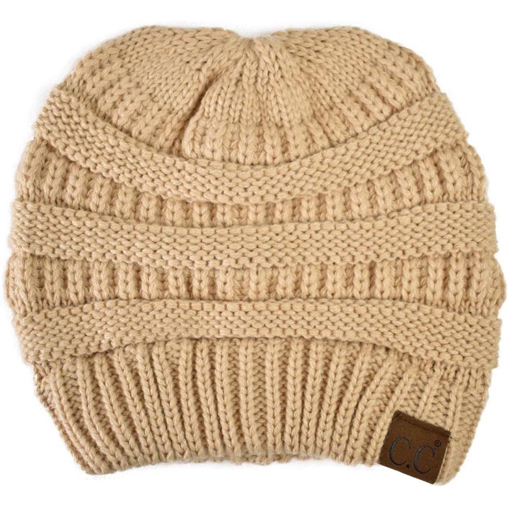 imageCC Trendy Warm Chunky Soft Stretch Cable Knit BeaniePeanut