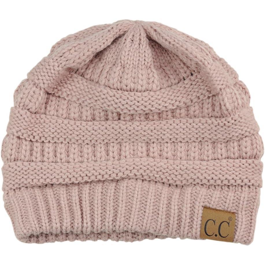 imageCC Trendy Warm Chunky Soft Stretch Cable Knit BeanieRose Pink