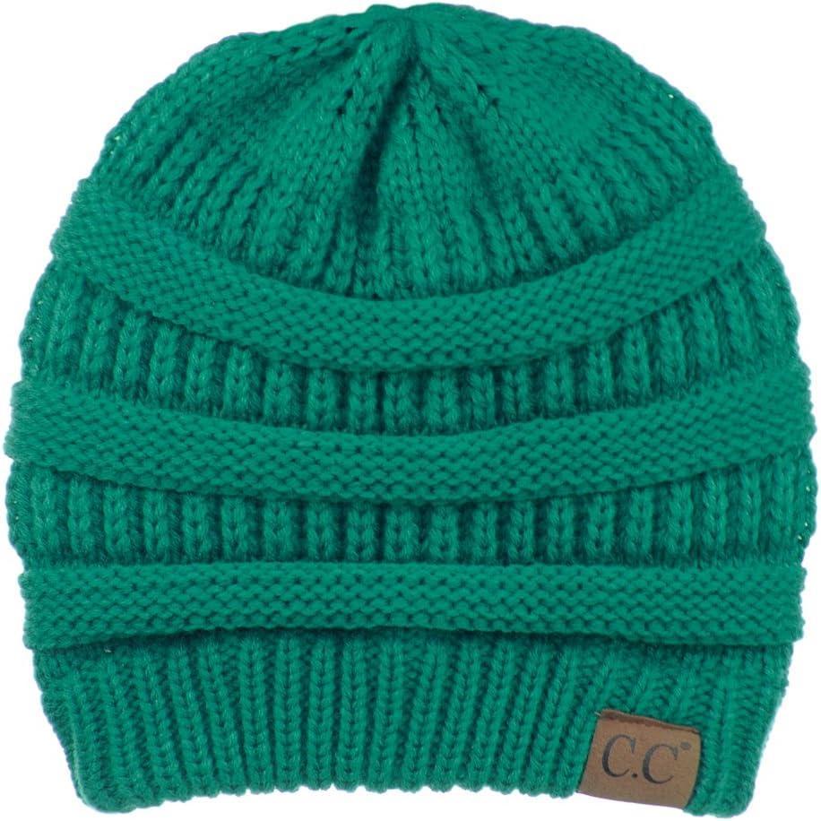 imageCC Trendy Warm Chunky Soft Stretch Cable Knit BeanieSea Green
