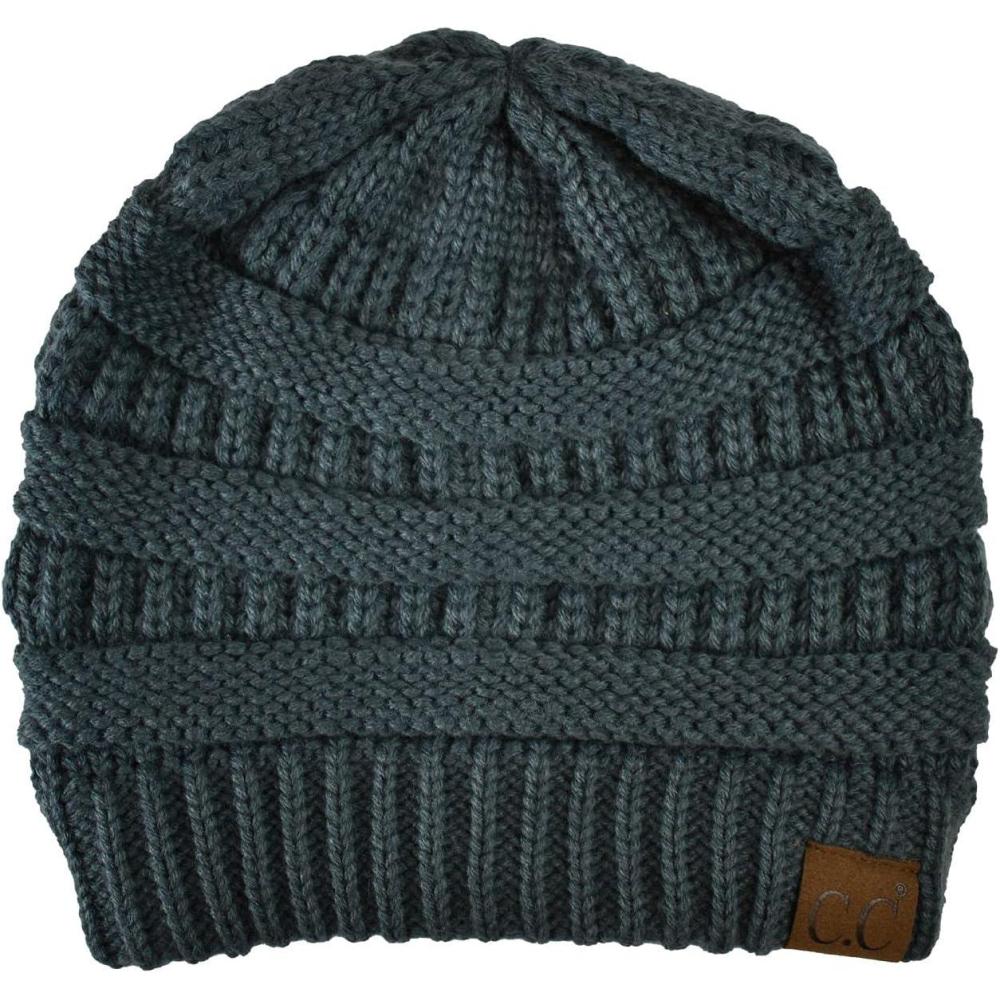 imageCC Trendy Warm Chunky Soft Stretch Cable Knit BeanieTeal Gray