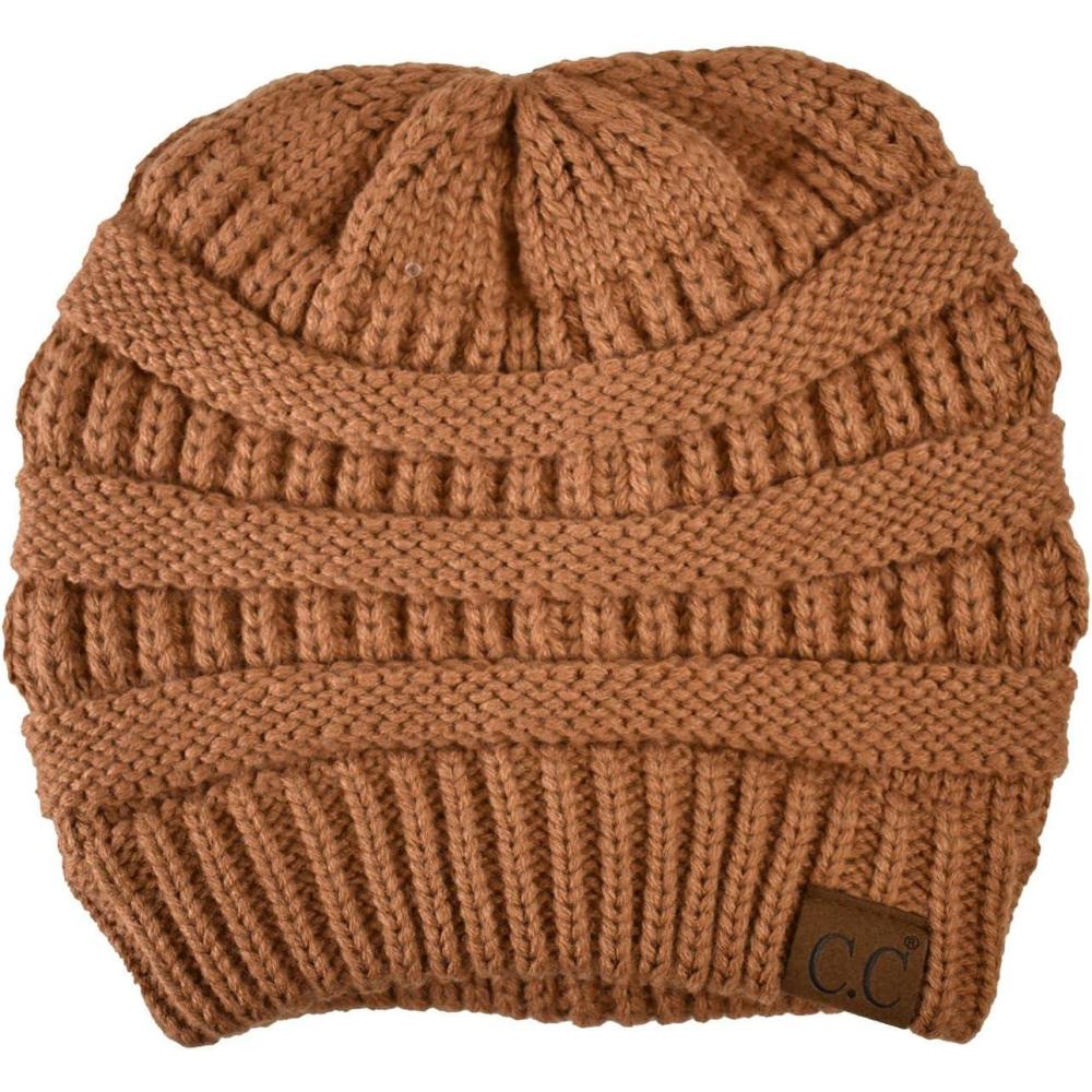 imageCC Trendy Warm Chunky Soft Stretch Cable Knit BeanieToast Almond