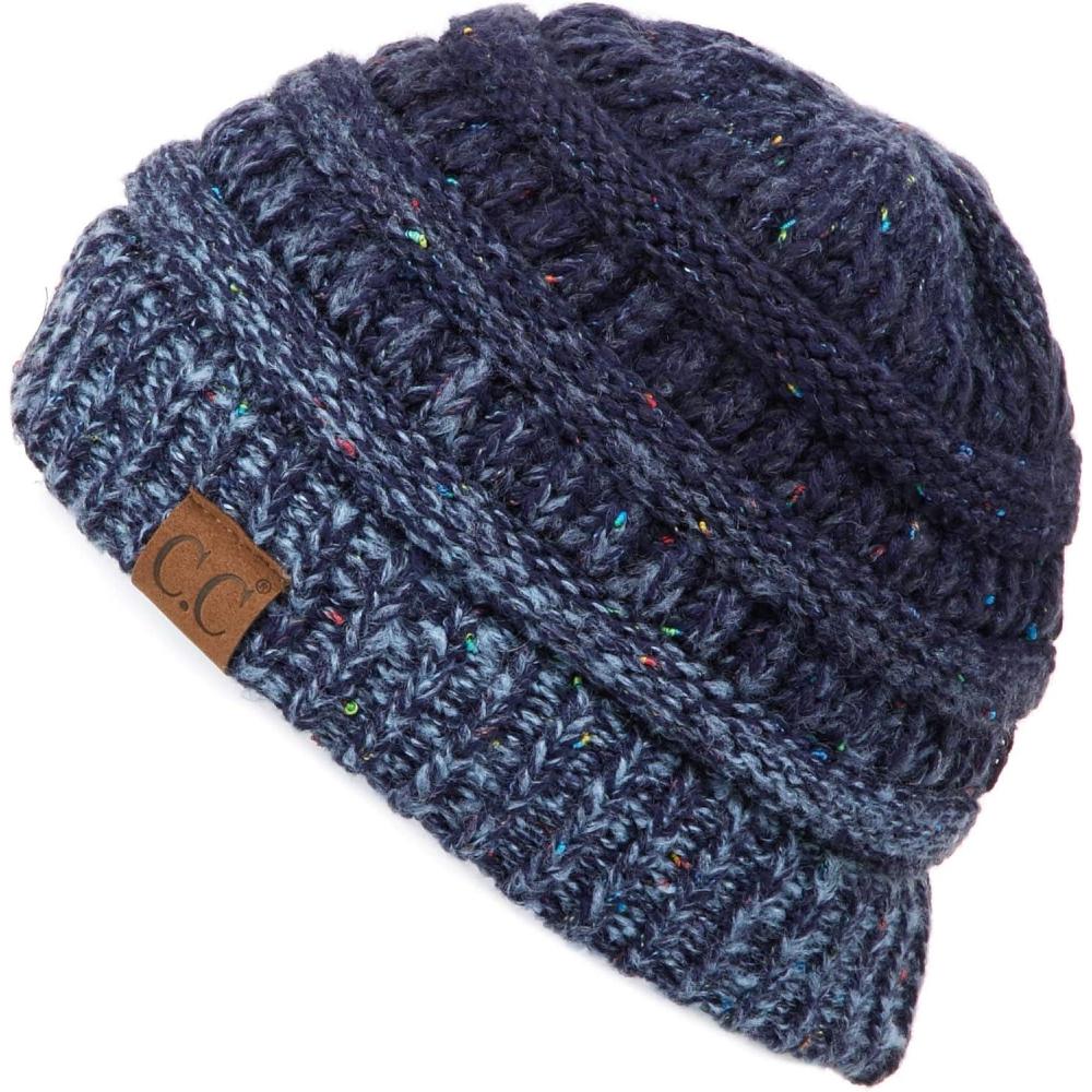 imageCC Unisex Ribbed Confetti Knit Beanie HAT33Navy Ombre