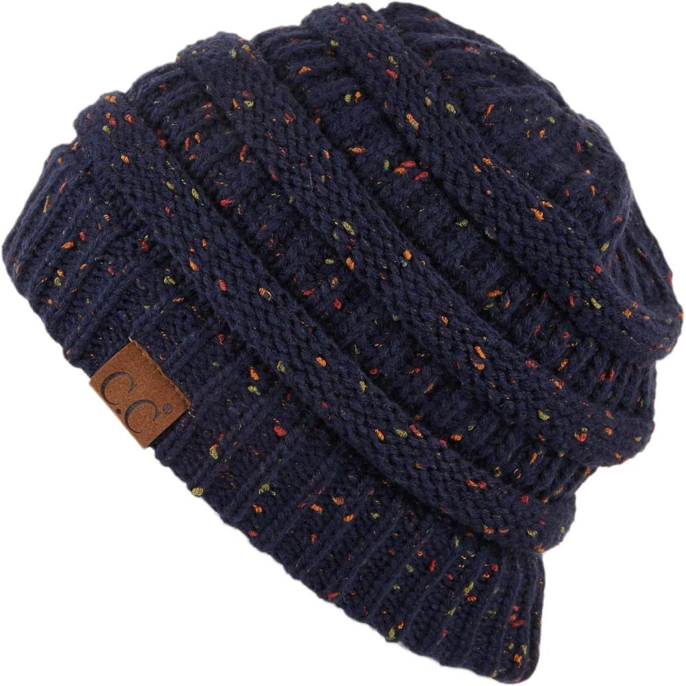 imageCC Unisex Ribbed Confetti Knit Beanie HAT33Navyconfetti