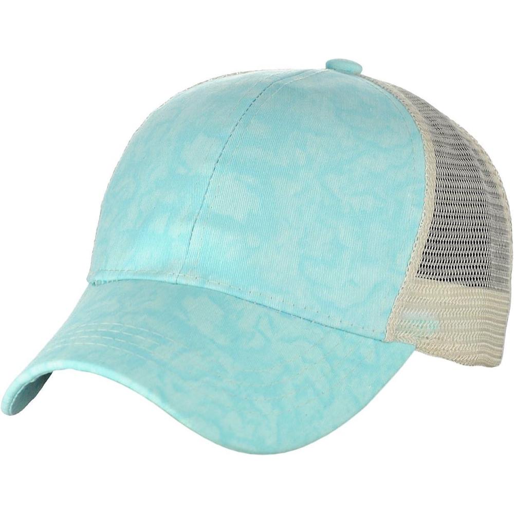 imageCC Unisex Tie Dye Pattern Front Panel Adjustable Mesh Trucker Baseball CapBaby Blue