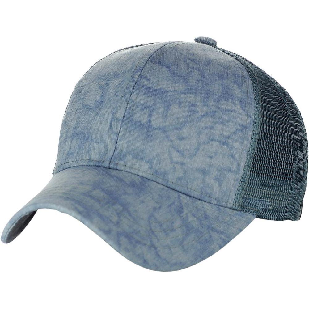 imageCC Unisex Tie Dye Pattern Front Panel Adjustable Mesh Trucker Baseball CapDenim