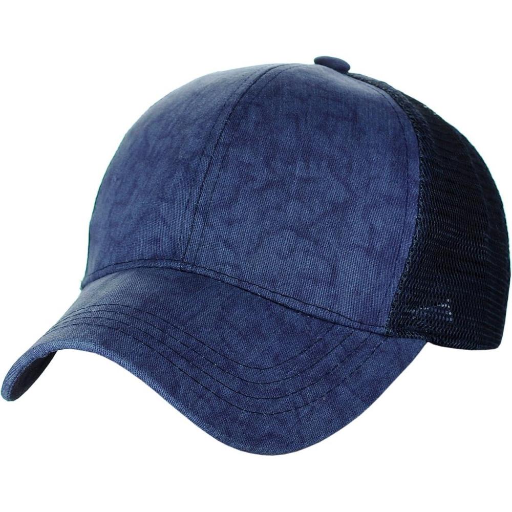 imageCC Unisex Tie Dye Pattern Front Panel Adjustable Mesh Trucker Baseball CapNavy