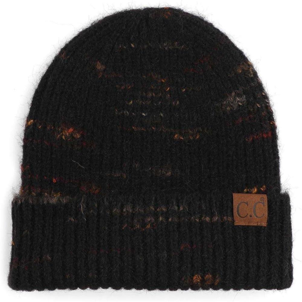 imageCC Unisex Warm Soft Recycled Yarn Skully Beanie2 Way Cuff Black