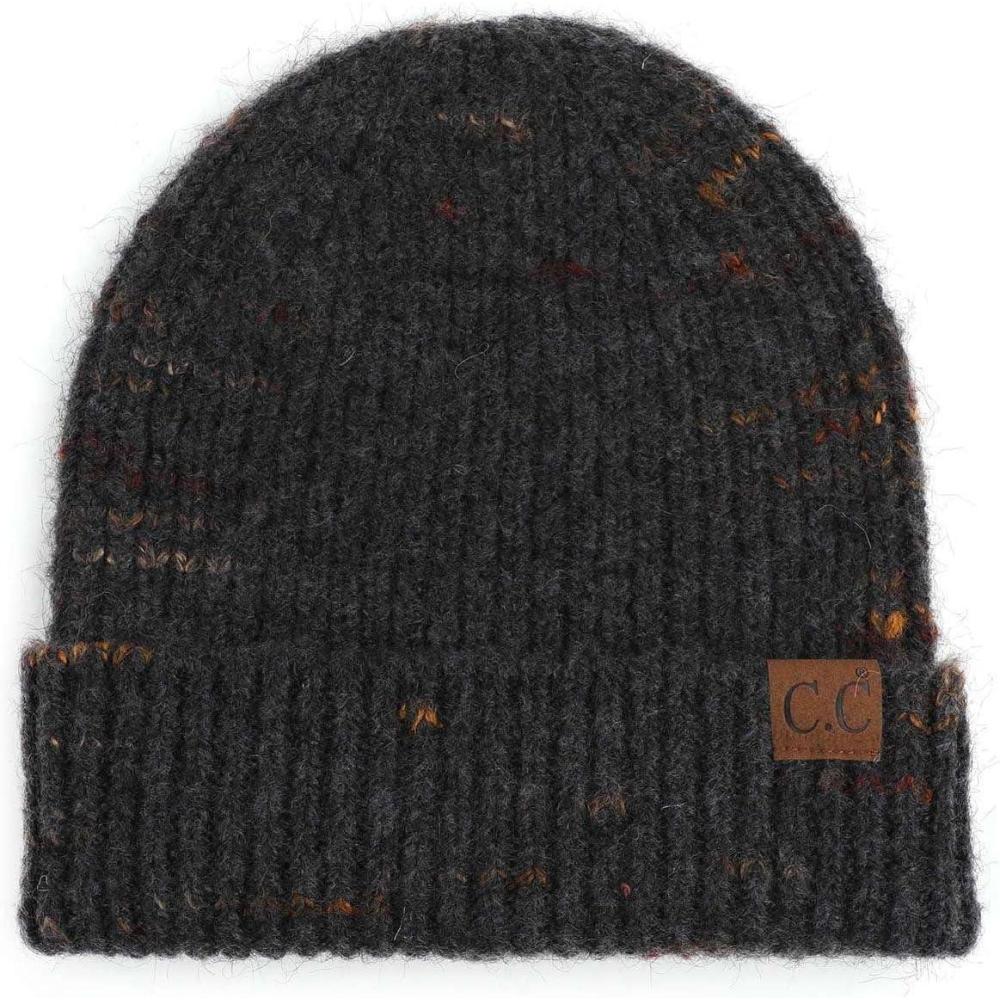 imageCC Unisex Warm Soft Recycled Yarn Skully Beanie2 Way Cuff Charcoal Gray