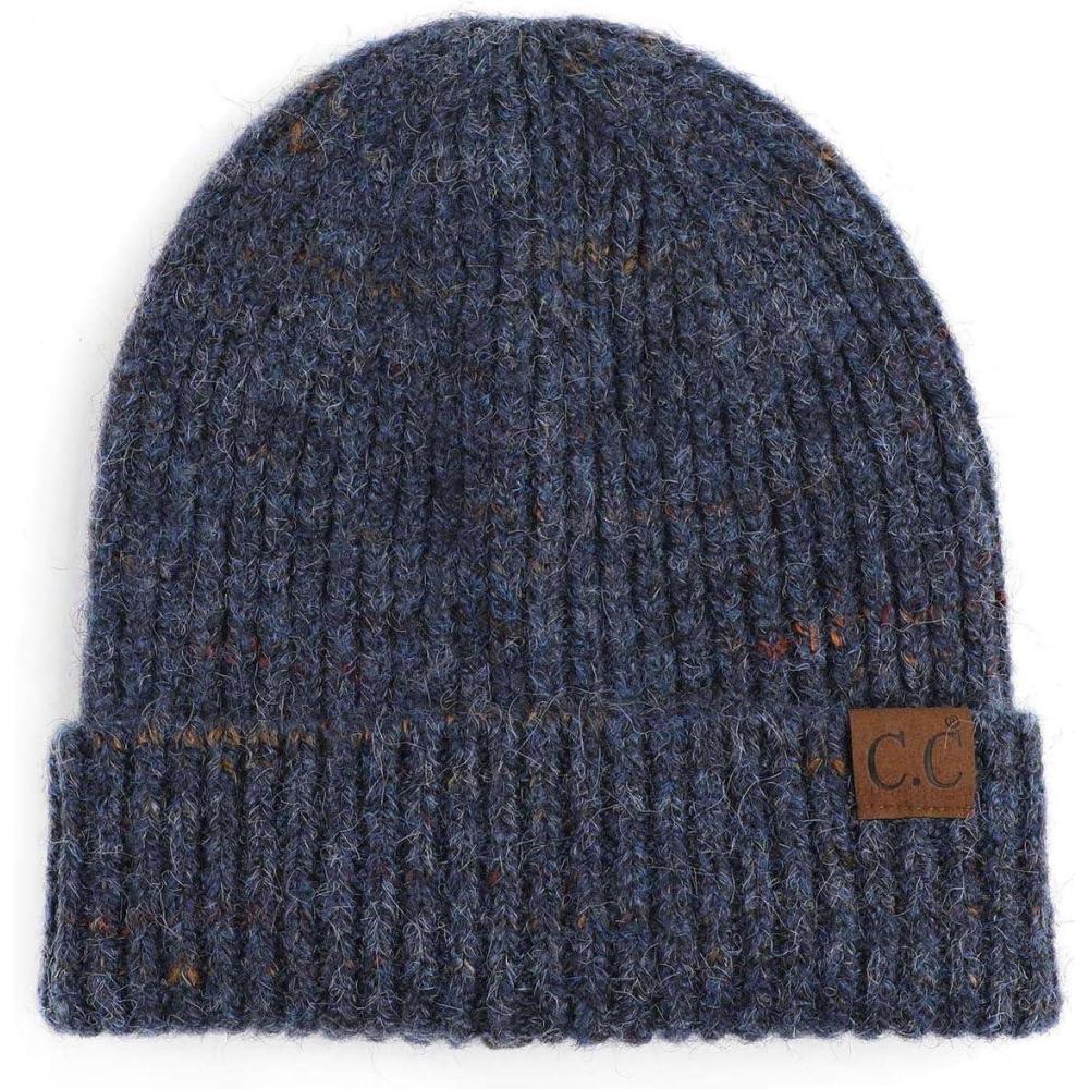 imageCC Unisex Warm Soft Recycled Yarn Skully Beanie2 Way Cuff Dark Denim