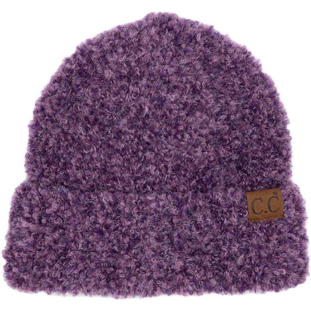 imageCC Unisex Warm Soft Recycled Yarn Skully BeanieBlended Purple