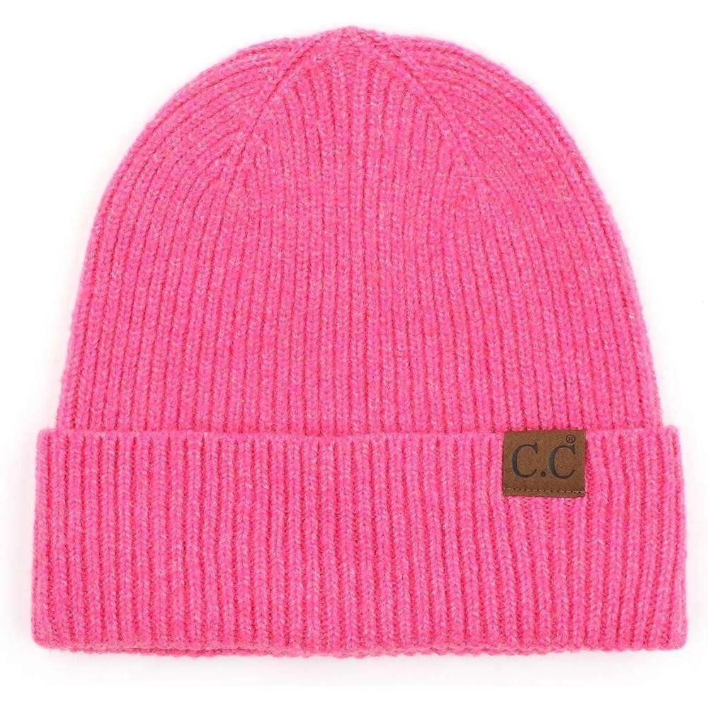imageCC Unisex Warm Soft Recycled Yarn Skully BeanieRibbed Diva Pink