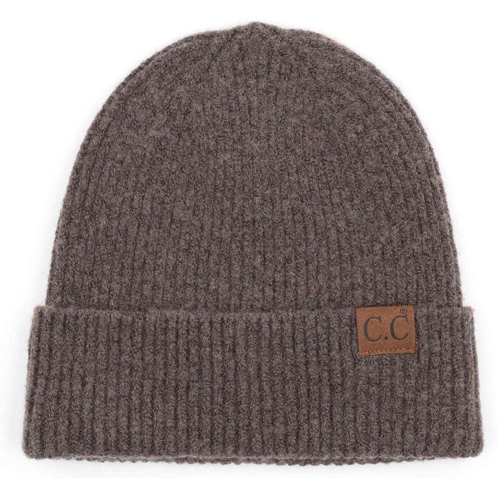 imageCC Unisex Warm Soft Recycled Yarn Skully BeanieRibbed Earth Brown