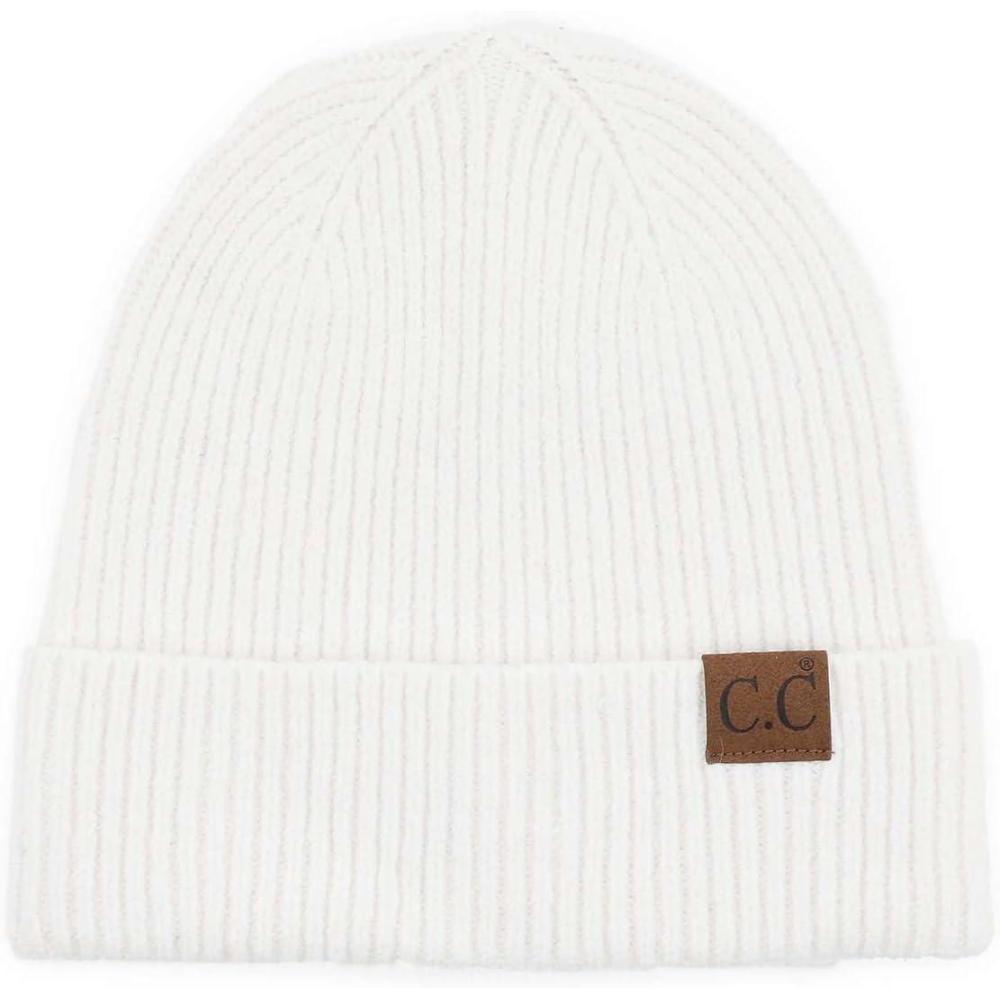 imageCC Unisex Warm Soft Recycled Yarn Skully BeanieRibbed Ivory